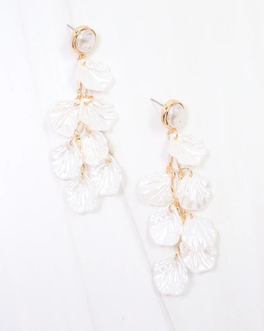 Cream Dillon Petal Earrings