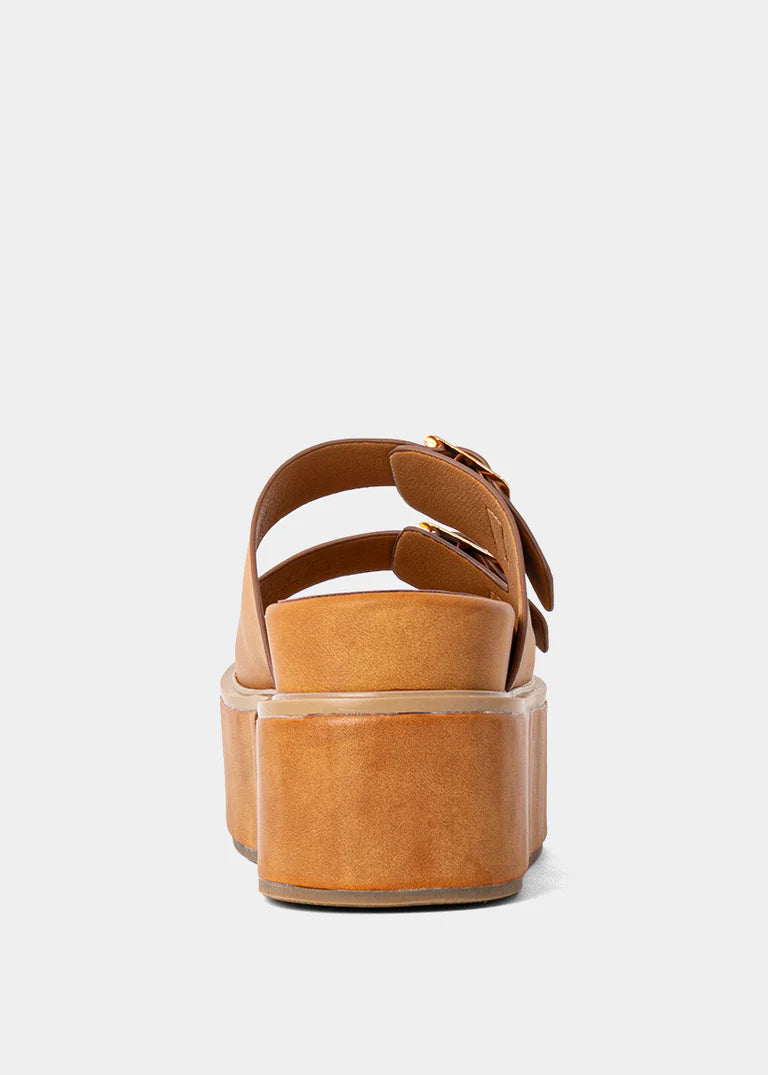 Lucinda Camel Platform Buckle Sandal