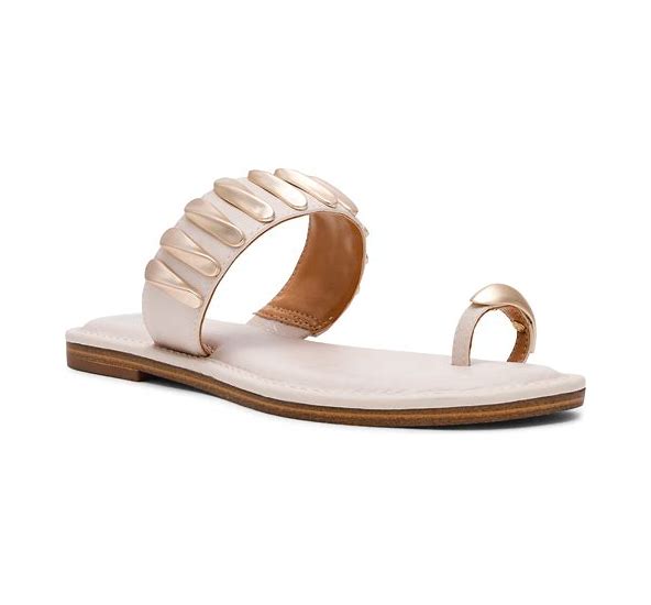 Jayson Ivory 2 Tone Embossed Sandal