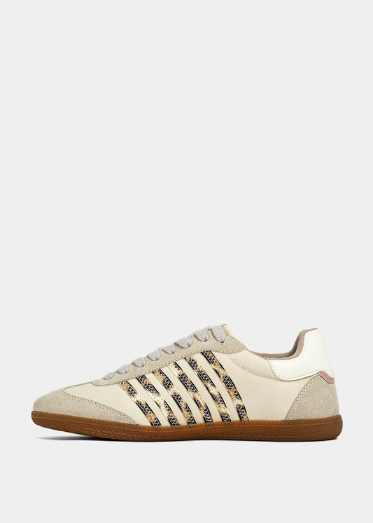 Stevie Beige Leopard Stripe Sneaker