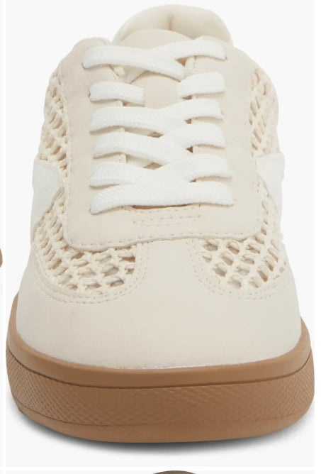 Voyage R Off White Raffia Sneakers