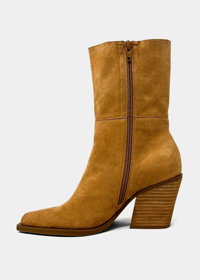 Venice Camel Suede Booties