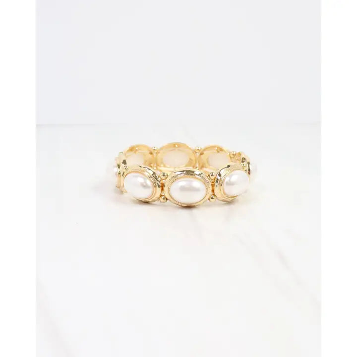 Galant Framed Pearl Stretch Bracelet