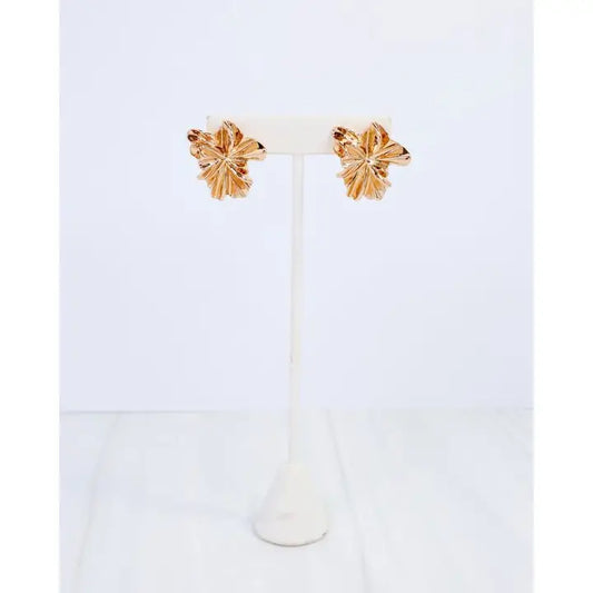 Amaris Layered Flower Earrings Gold