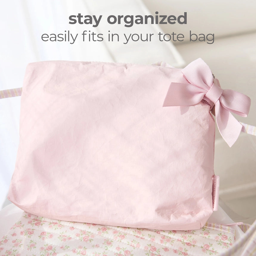 Case Mate Crinkle Makeup Bag, Ballet Pink Bow