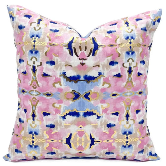 Gold Foil Lindsay Kaleidoscope Pillow-Velvet