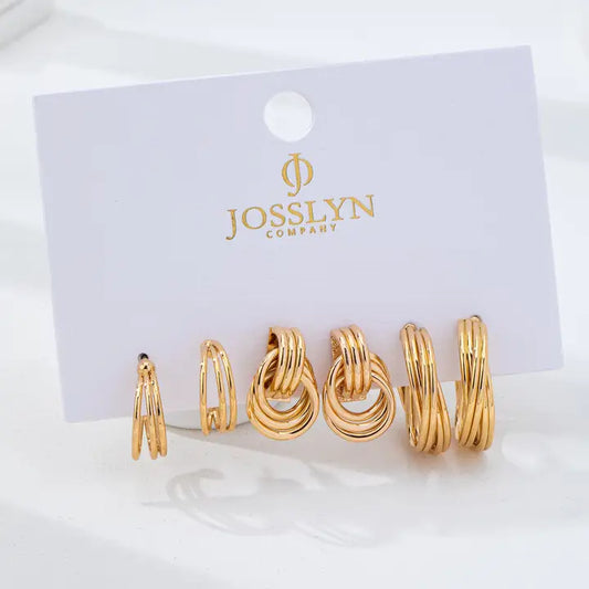 Multi Line Hoop Earrings