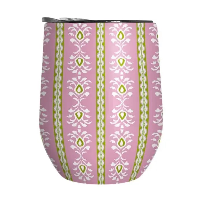 Rosemary Stripe Pink 12oz Wine Tumbler