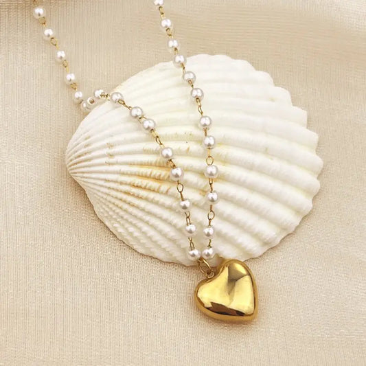 Heart Pearl Necklace