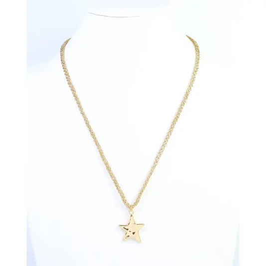 Cameron Cord Necklace Star Gold