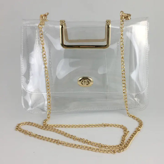 Clear Bag, Fashion Gold Chain