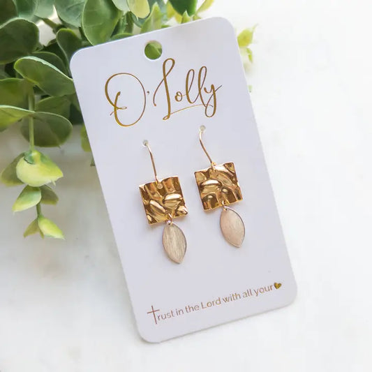 Silver Leaf Shaped Earrings