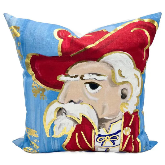 Gold Foil Red and Blue Rebel Pillow Polyester