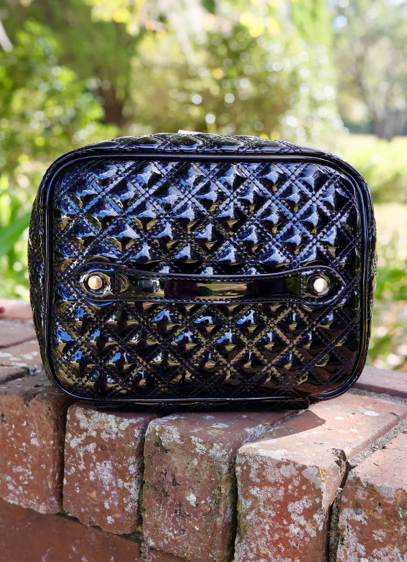 Black Patent Hampton Train Case