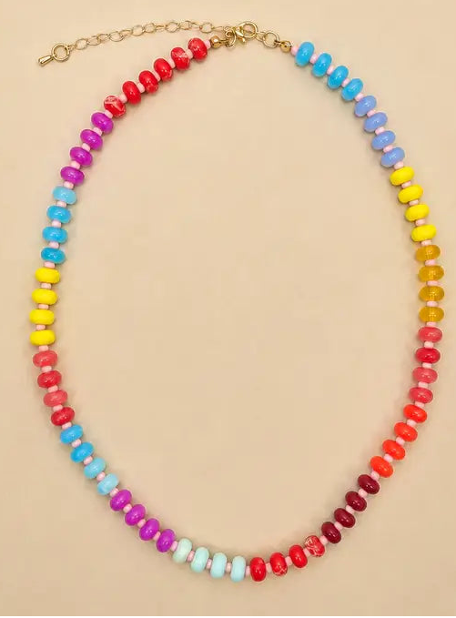Natural Stone Semi-Precious Glass Mixed Necklace, B