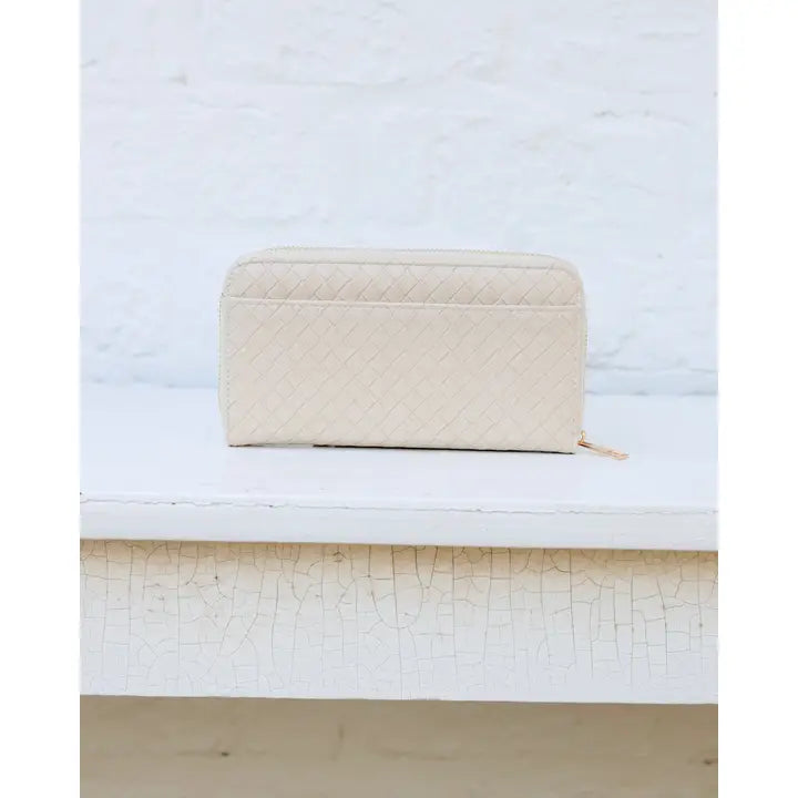 Penelope Wallet, Woven Almond