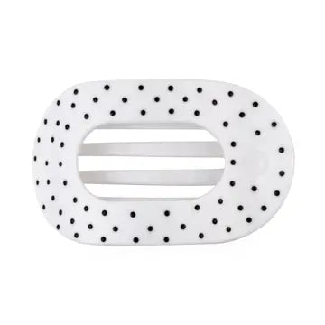 Teletie White Polka Dot Hair Clip-Medium