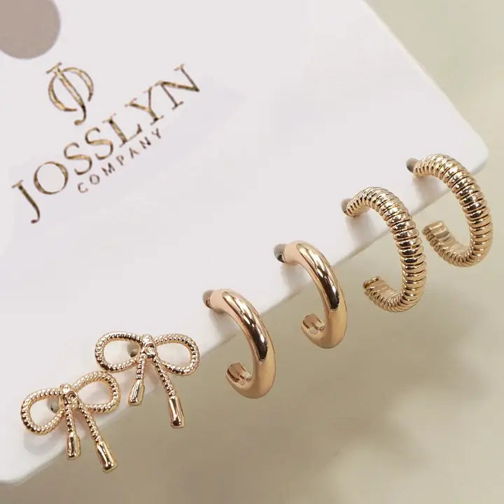 Mini Bow Trio Earrings