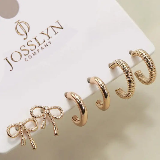 Mini Bow Trio Earrings