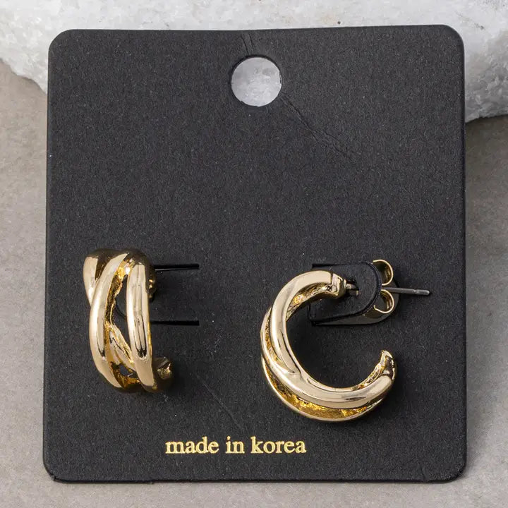 Twisted Crossover Hoop Earrings