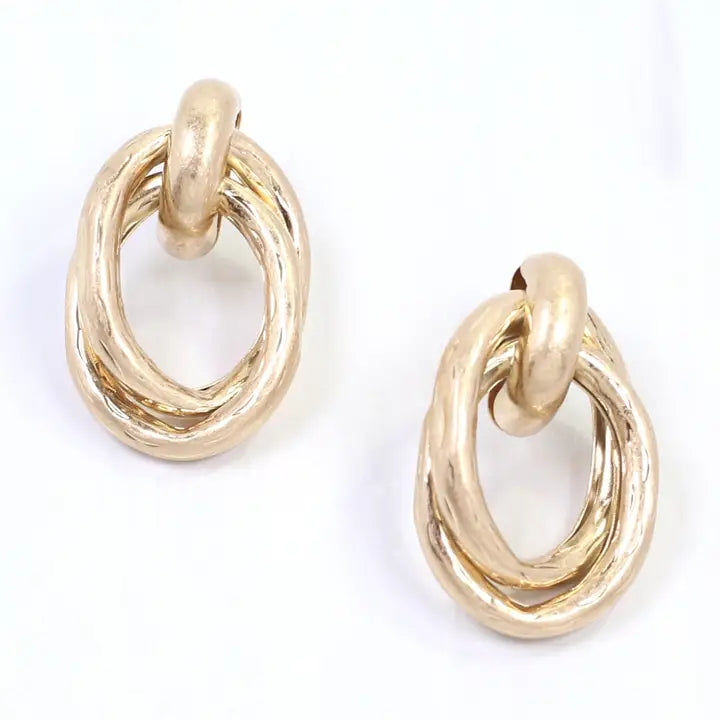 Avani Hammered Gold Earrings