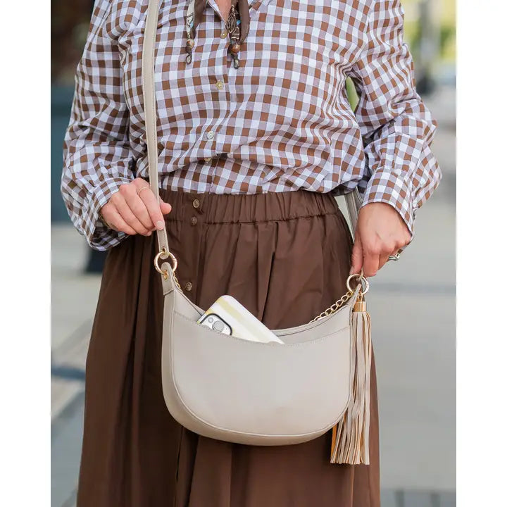 Mallory Crossbody With Tassel Stone