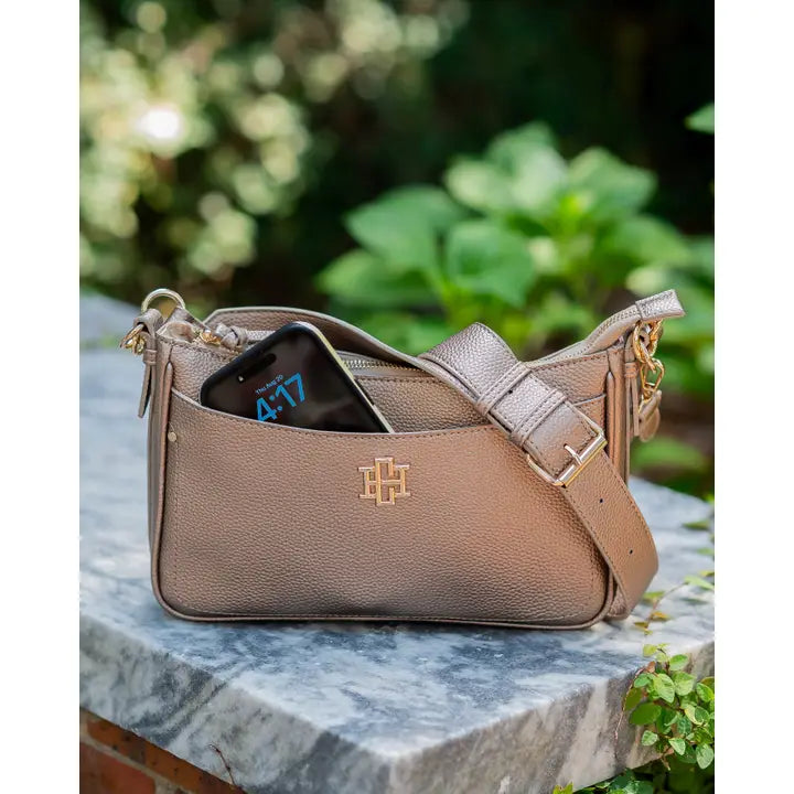 Paxton Crossbody With Pockets-Bronze