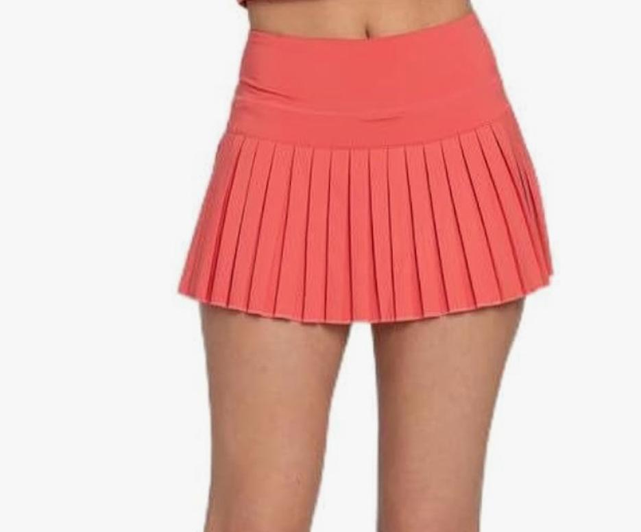 Gold Hinge Skirt Dark Coral