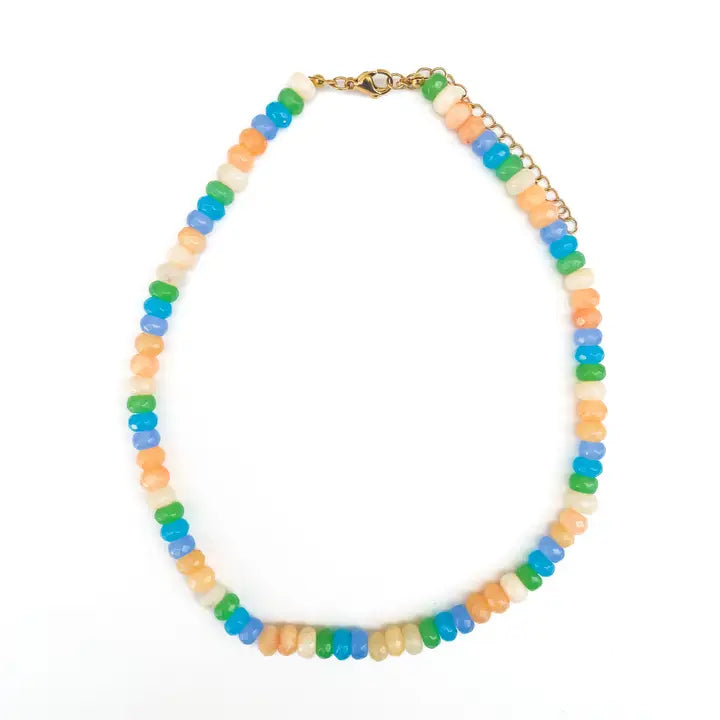 Color Wave Gemstone Beaded Necklace