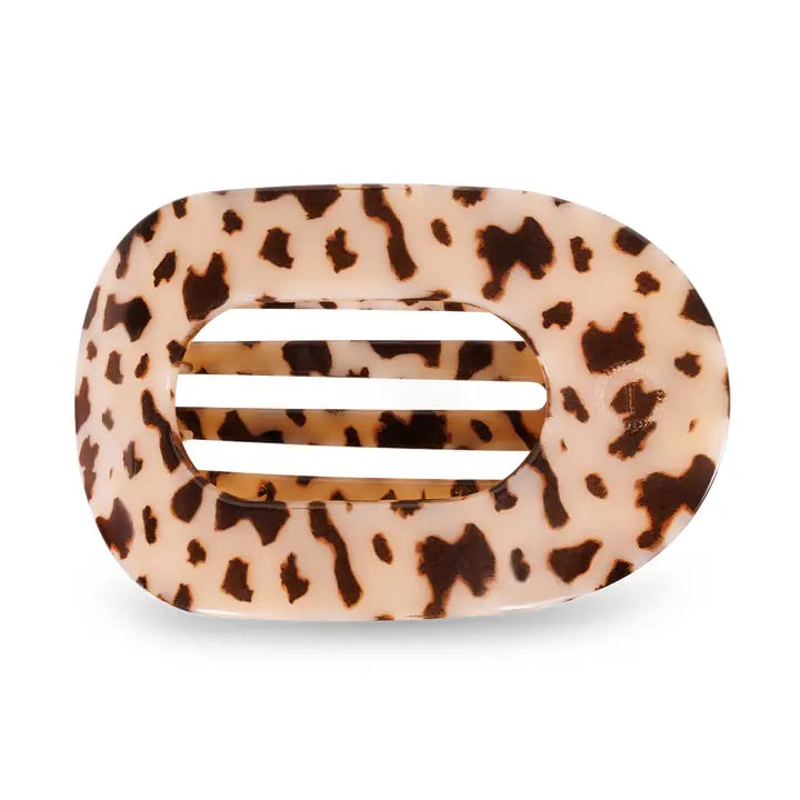 Blonde Tortoise Large Flat Round Clip