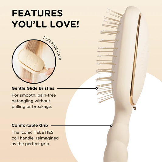 Teletie Detangler Hair Brush Tan, Fine Hair