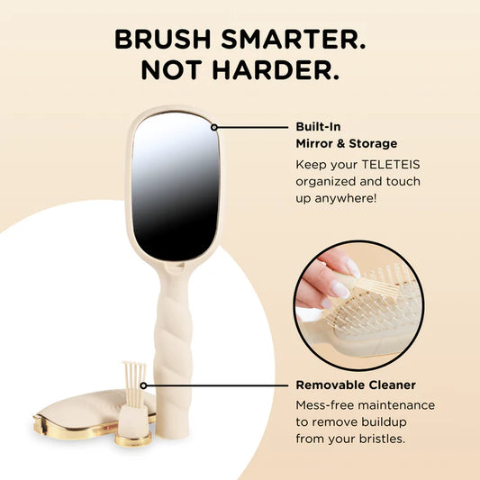 Teletie Detangler Hair Brush Tan, Medium Hair