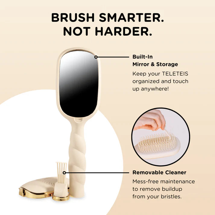 Teletie Detangler Hair Brush Tan, Thick Hair