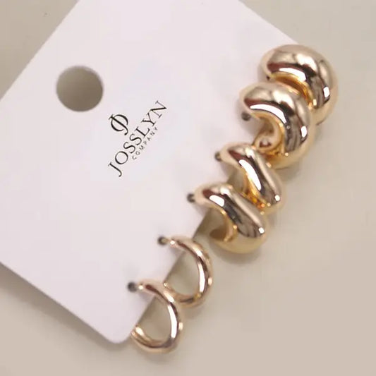 Bubble Hoop Trio Earrings