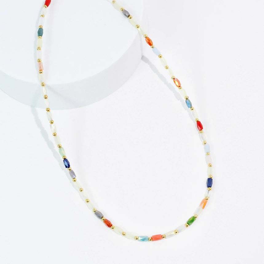 Coastal Bloom Beaded Necklace, Mutli Color