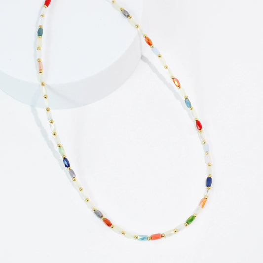 Coastal Bloom Beaded Necklace, Mutli Color