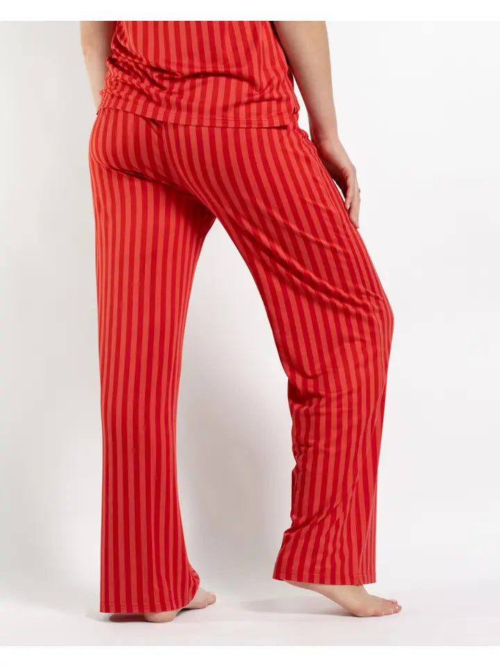Carissa Stripe Sleep Pants Red/Pink
