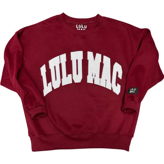 Stitch Lulu Mac Sweatshirt, Maroon/White