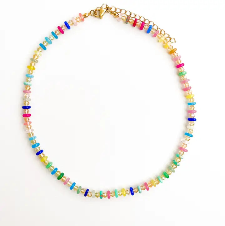 Confetti Crush Rainbow Gemstone Bead Necklace