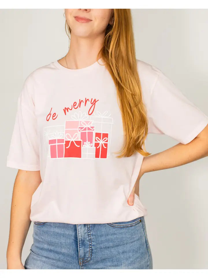 Be Merry Crew Neck T Shirt