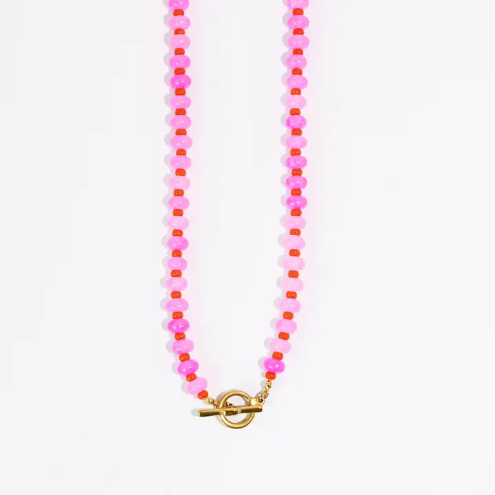 Candy Bead Necklace, Pink