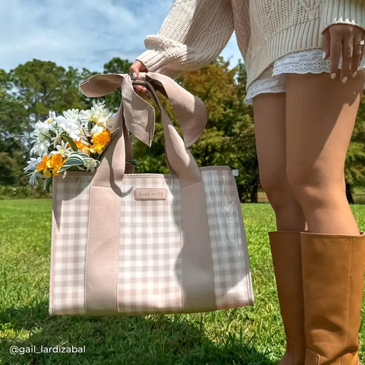 Case Mate Jelly Tote Bag, Latte Gingham