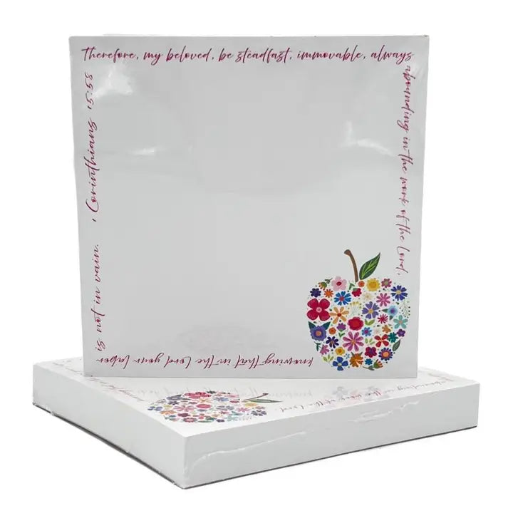 Floral Apple Teacher 6x6 Notepad