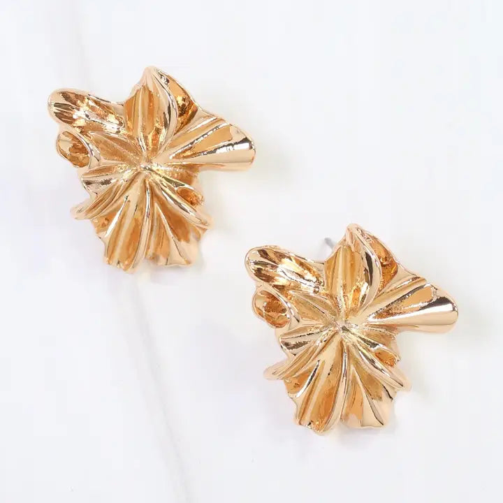 Amaris Layered Flower Earrings Gold