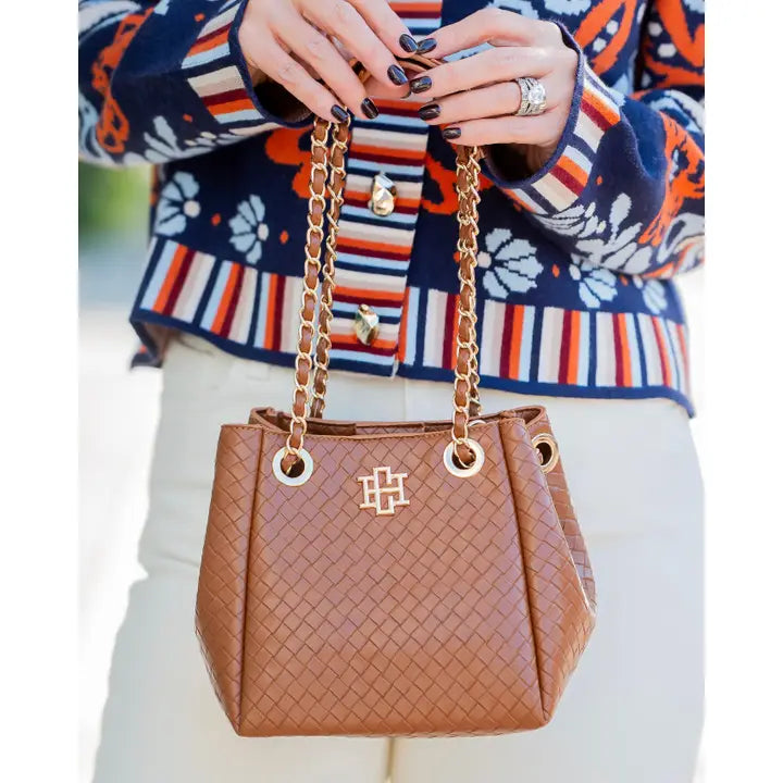 Lainey Mini Tote, Woven Saddle