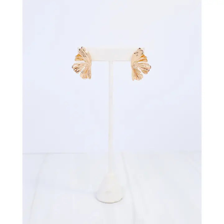 Amaya Leaf Fan Post Earring
