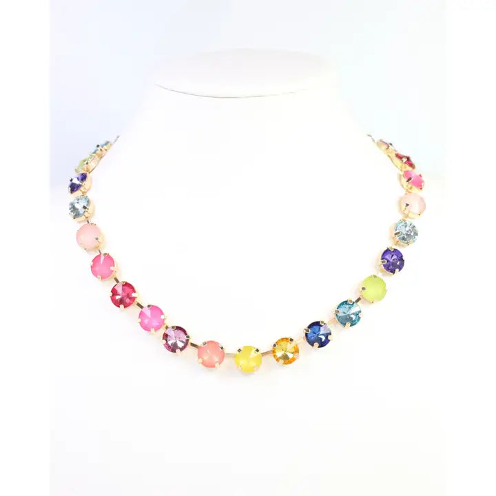 Shalimar Medium Rhinestone Necklace Rainbow