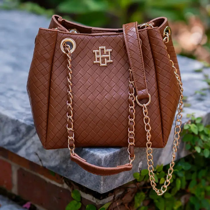Lainey Mini Tote, Woven Saddle