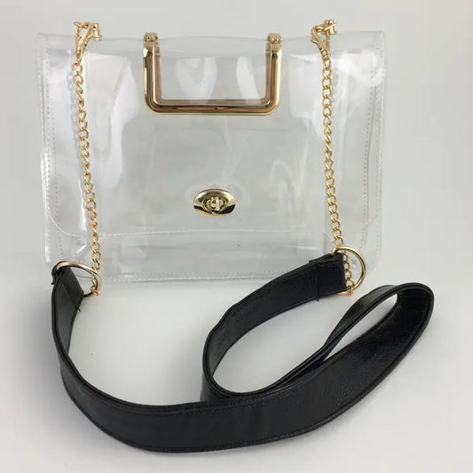 Clear Bag, Fashion Black Strap
