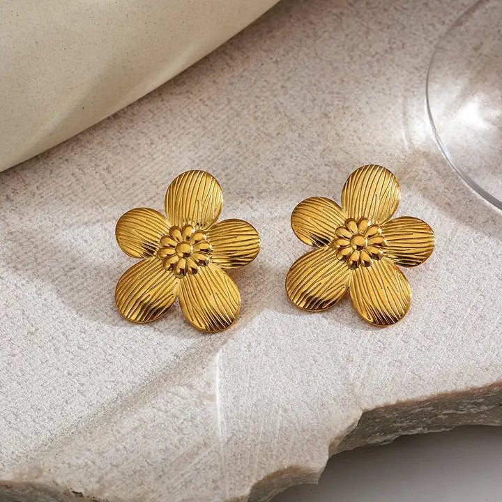 Gold Flower Earrings